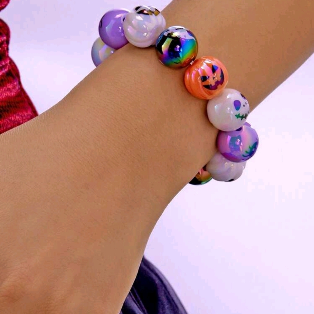 Colorful Halloween Beaded Bracelet